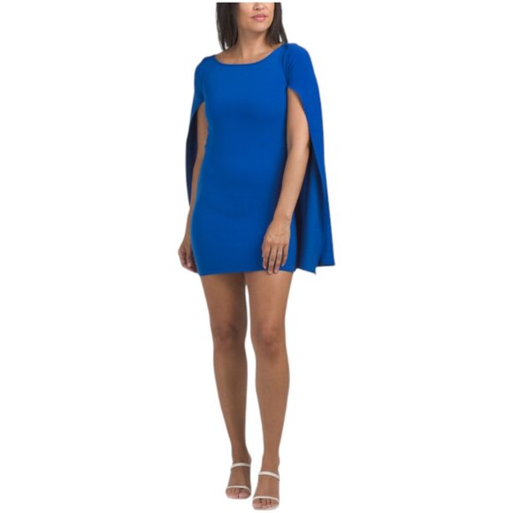 ISSUE NEW YORK Made In Usa Cape Sleeve Cocktail Mini Dress - Picture 1 of 2